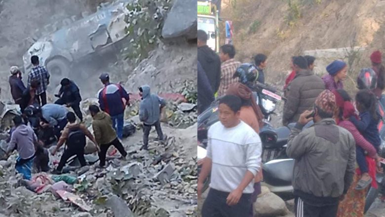 संखुवासभा बस दुर्घटना हुँदा १४ जनाको मृत्यु