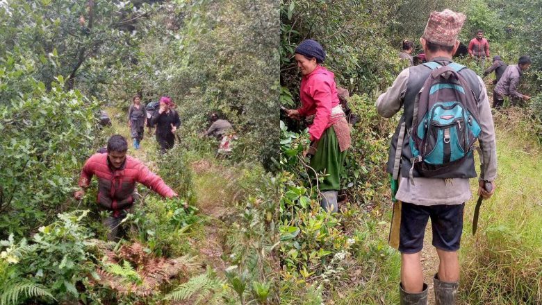 लट्टेबारीका स्थानीयले गरे करीब ६ किलोमिट गोरेटो बाटो सरसफाइ