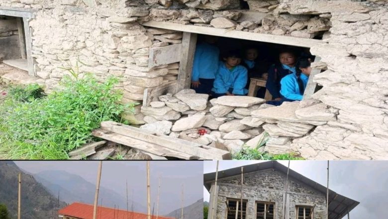 विद्यालयको गम्भीर लापारबाही : नयाँ भवनमा सामान, भत्किएको भवनमा विद्यार्थी